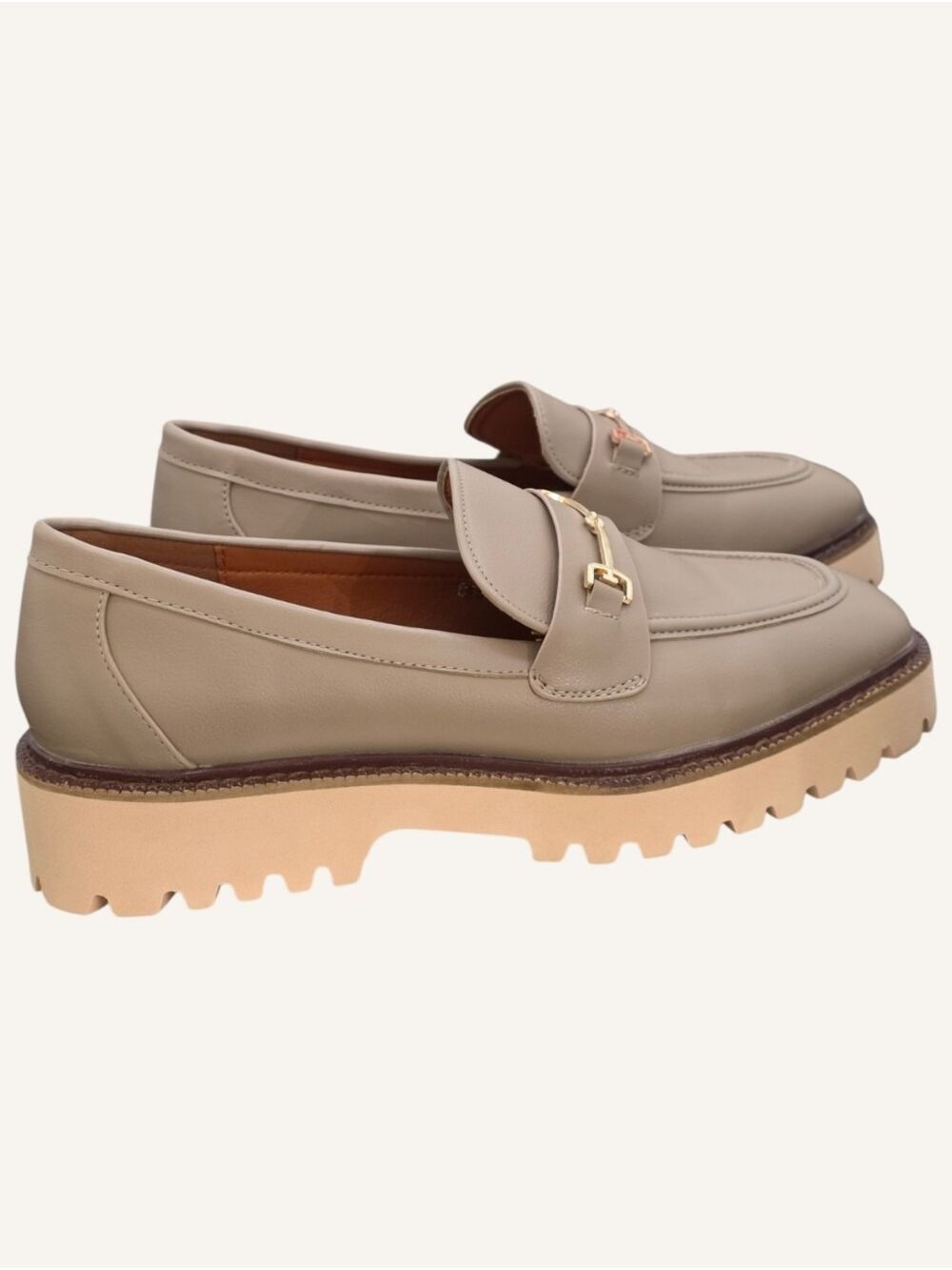 CCOCCI Megan Taupe Horsebit Lug Sole Loafers Size 10 NWOB - Picture 8 of 10